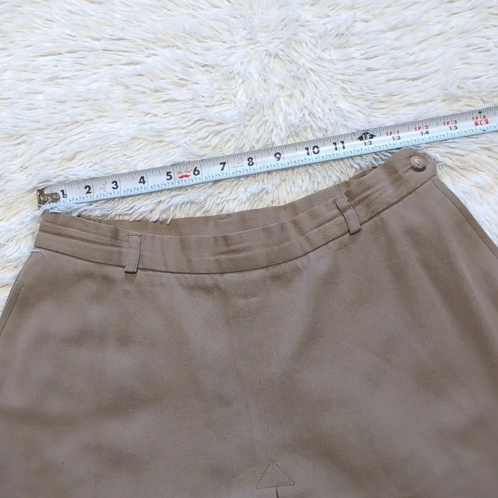 90s Vintage Ralph Lauren 100% Wool Inverted Pleat Pocket Midi Skirt - Picture 8 of 10